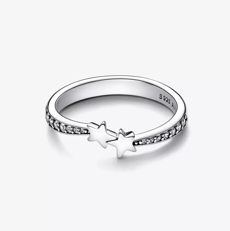 (imagen para) Anillo brillante con estrellas fugaces de Pandora - 192365C01 - Ver 6
