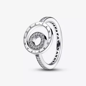 Anillo con círculos pavé y logotipo exclusivo de Pandora - 192316C01 (imagen para) Anillo con círculos pavé y logotipo exclusivo de Pandora - 192316C01