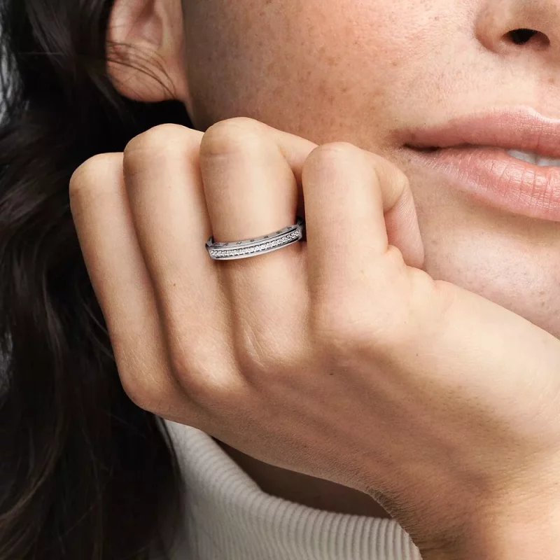 (imagen para) Anillo con pavé de identificación de la firma Pandora - 192283C01 - Ver 6