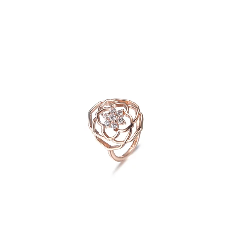 (imagen para) Anillo de declaración con pétalos de rosa PANDORA - 189412C01 - Ver 2