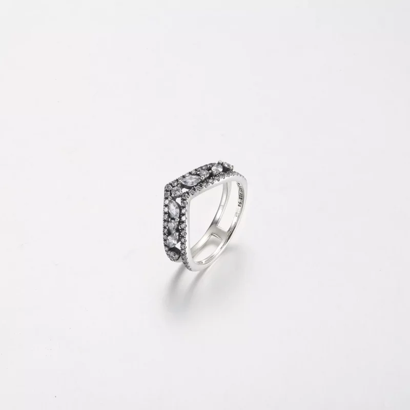 (imagen para) Anillo de doble espoleta con marquesa brillante de Pandora - 199095C01 - Ver 2