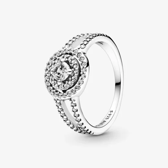 (imagen para) Anillo de doble halo brillante de PANDORA - 199408C01