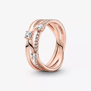 (imagen para) Anillo de triple banda brillante de PANDORA - 189400C01