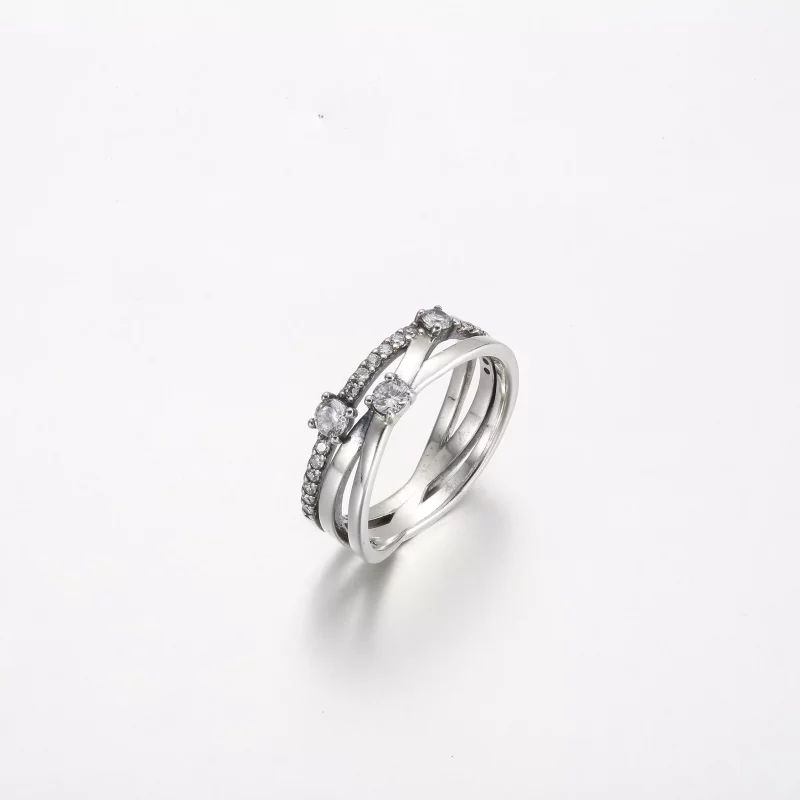 (imagen para) Anillo de triple banda brillante de Pandora - 199400C01 - Ver 2