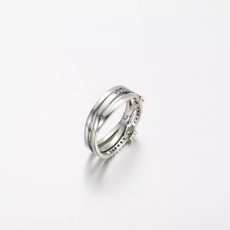 (imagen para) Anillo de triple banda brillante de Pandora - 199400C01 - Ver 4