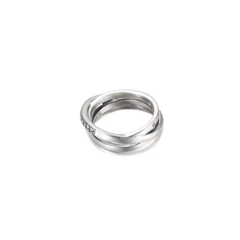 (imagen para) Anillo de triple banda cruzada con pavé de PANDORA - 199057C01 - Ver 5