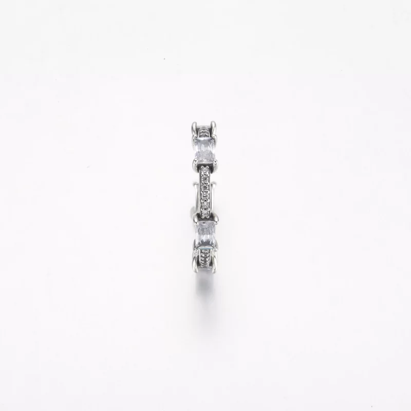 (imagen para) Anillo Pandora con barras rectangulares y pavé brillante - 192397C01 - Ver 5