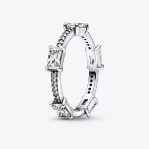 Anillo Pandora con barras rectangulares y pavé brillante - 192397C01 (imagen para) Anillo Pandora con barras rectangulares y pavé brillante - 192397C01