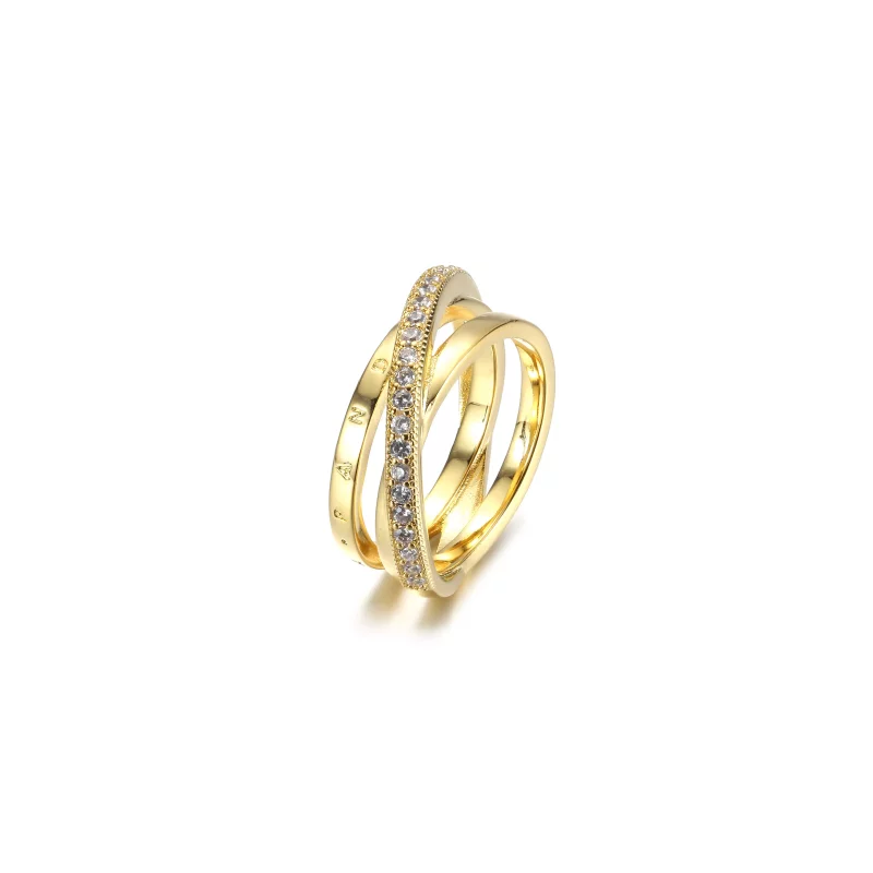 (imagen para) Anillo PANDORA Crossover Pavé Triple Banda - 169057C01 - Ver 2