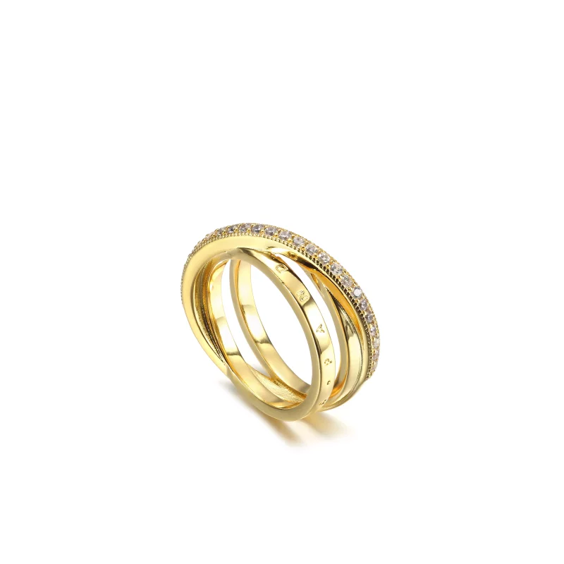 (imagen para) Anillo PANDORA Crossover Pavé Triple Banda - 169057C01 - Ver 4