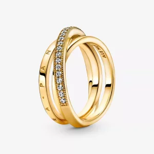 (imagen para) Anillo PANDORA Crossover Pavé Triple Banda - 169057C01