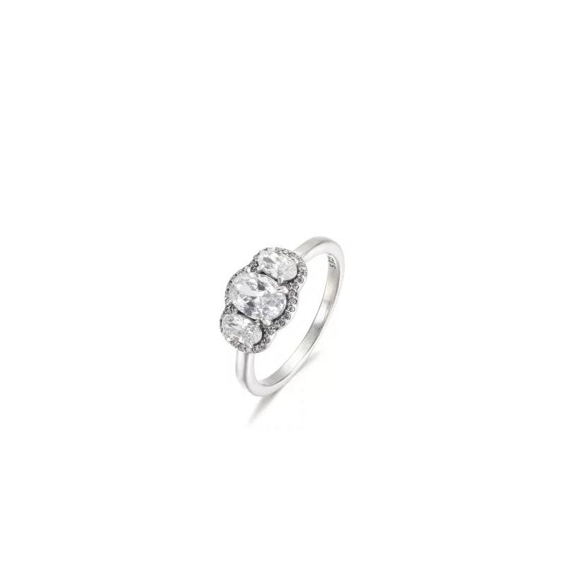 (imagen para) Anillo vintage de tres piedras de PANDORA - 190049C01 - Ver 2