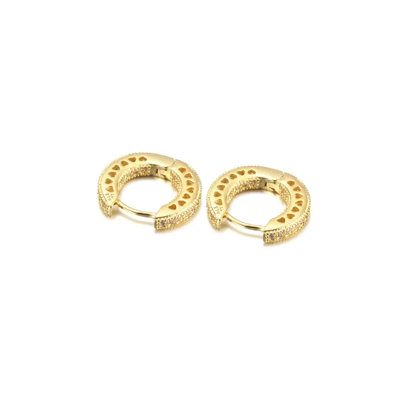(imagen para) Aretes de argolla PANDORA con corazón de pavé - 266317C01 - Ver 3