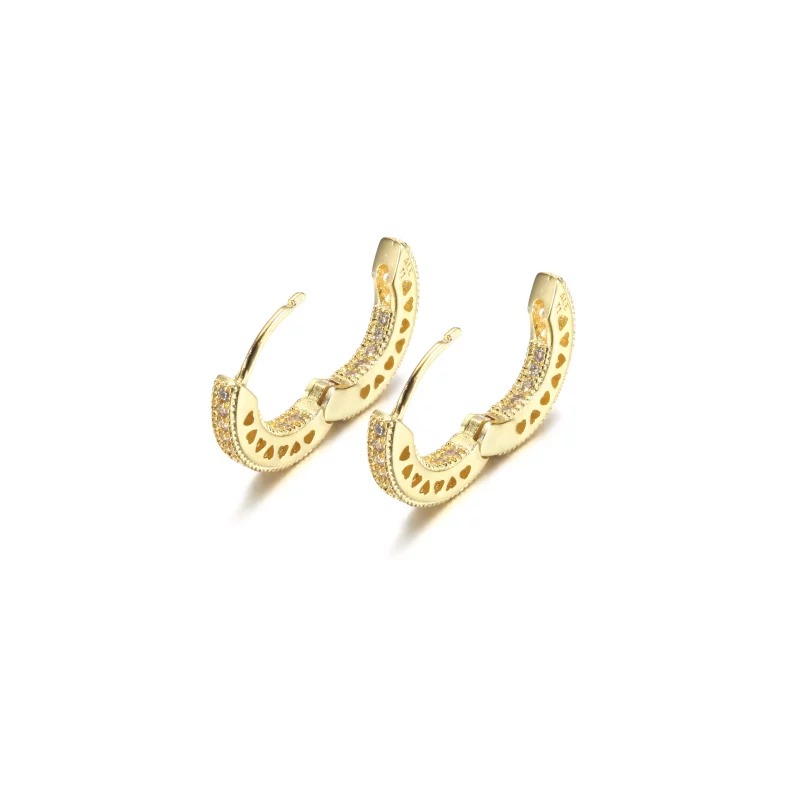 (imagen para) Aretes de argolla PANDORA con corazón de pavé - 266317C01 - Ver 4