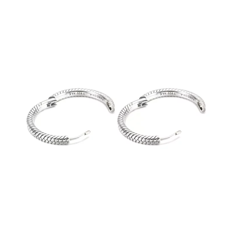 (imagen para) Aretes de Argollas con Charm Pandora Moments - 299532C00 - Ver 3