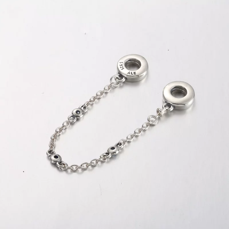 (imagen para) Cadena de seguridad con triple piedra azul de Pandora - 791688C01 - Ver 4