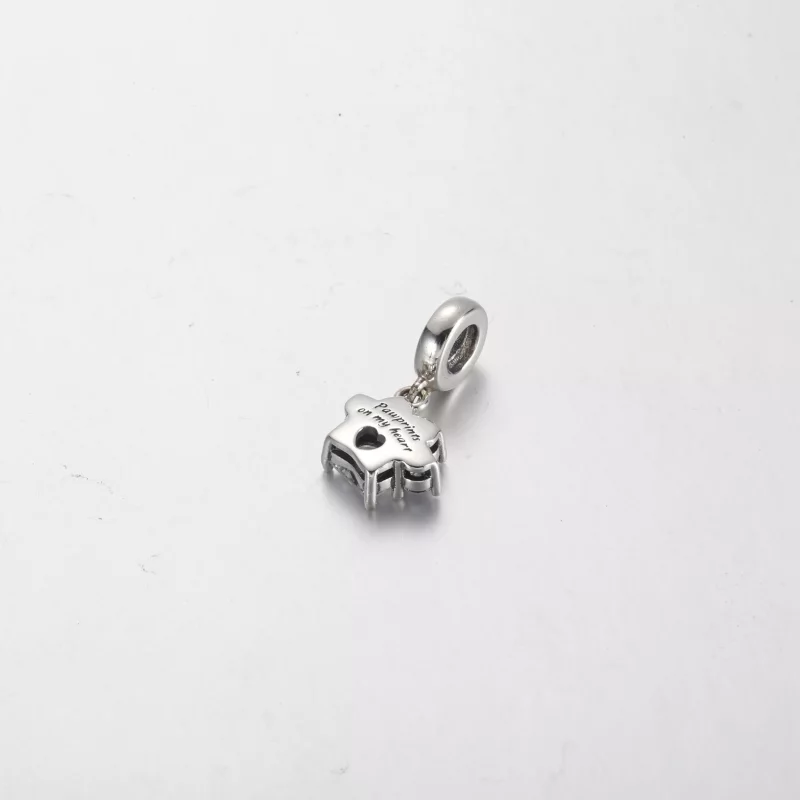 (imagen para) Charm colgante con huella de mascota brillante de Pandora - 792247C01 - Ver 3