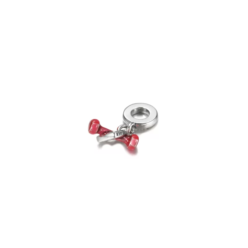 (imagen para) Charm colgante con mancuernas y corazón de PANDORA - 799545C01 - Ver 4