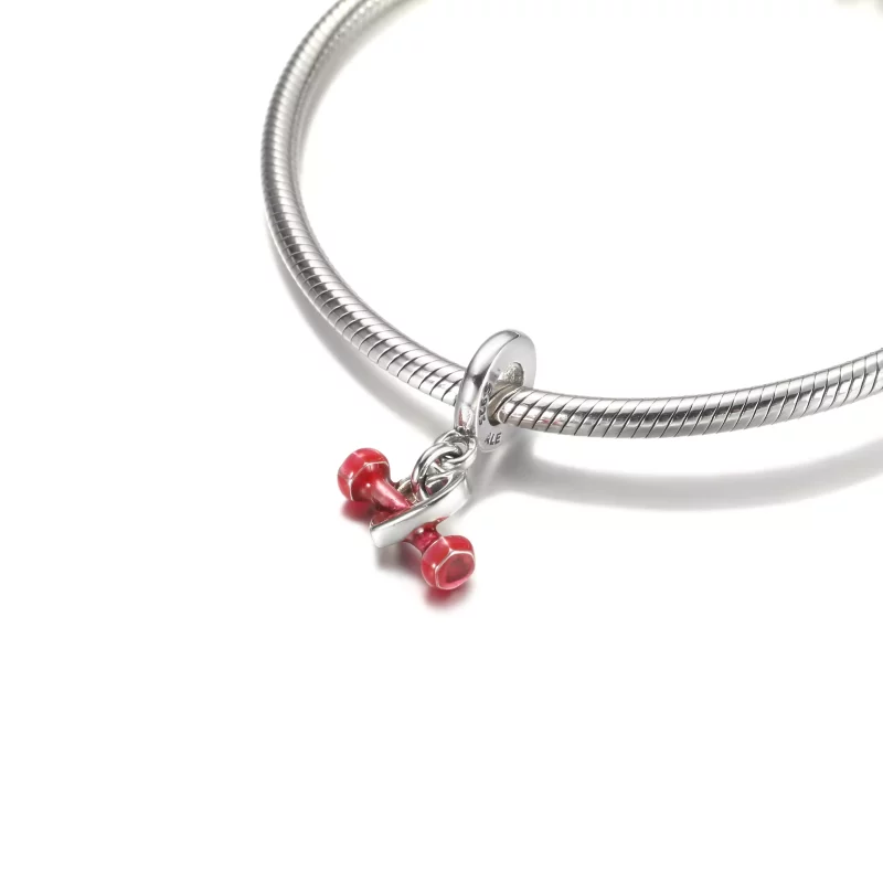 (imagen para) Charm colgante con mancuernas y corazón de PANDORA - 799545C01 - Ver 5
