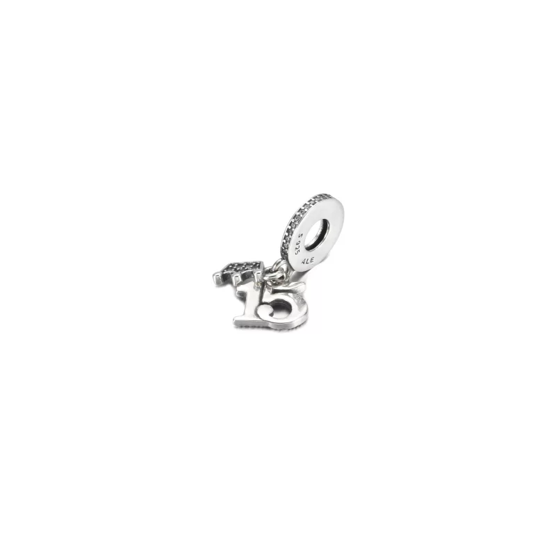 (imagen para) Charm colgante de cumpleaños número 15 de PANDORA - 799540C01 - Ver 2