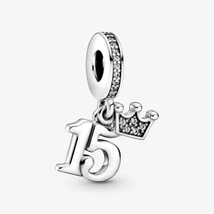 (imagen para) Charm colgante de cumpleaños número 15 de PANDORA - 799540C01