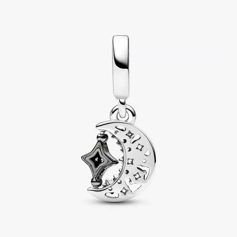 (imagen para) Charm colgante de media luna brillante y estrella giratoria de Pandora - 792781C - Ver 2