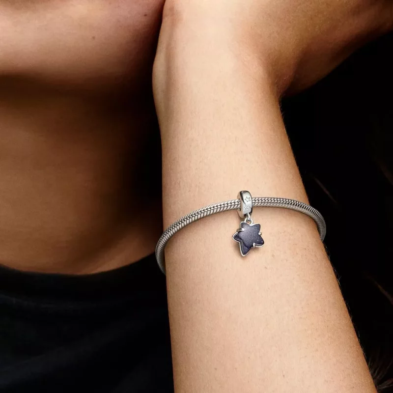 (imagen para) Charm colgante de Murano con estrella de galaxia celestial de Pandora - 792368C0 - Ver 7