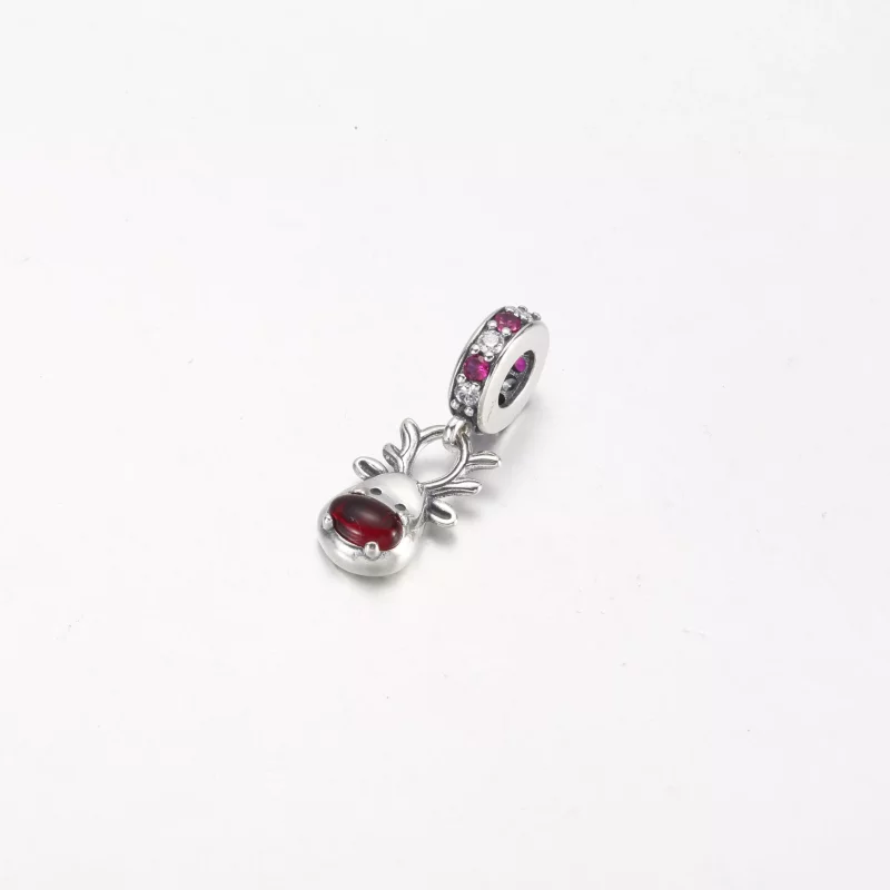 (imagen para) Charm colgante de Murano con reno de nariz roja de Pandora - 792330C01 - Ver 2