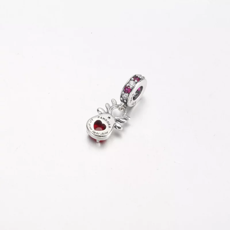 (imagen para) Charm colgante de Murano con reno de nariz roja de Pandora - 792330C01 - Ver 3