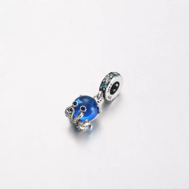 (imagen para) Charm colgante de pulpo de cristal de Murano de Pandora - 791694C01 - Ver 2