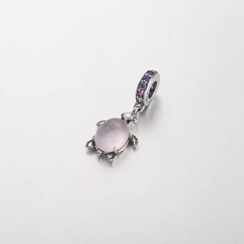 (imagen para) Charm colgante de tortuga marina rosa de cristal de Murano de Pandora - 798939C0 - Ver 2