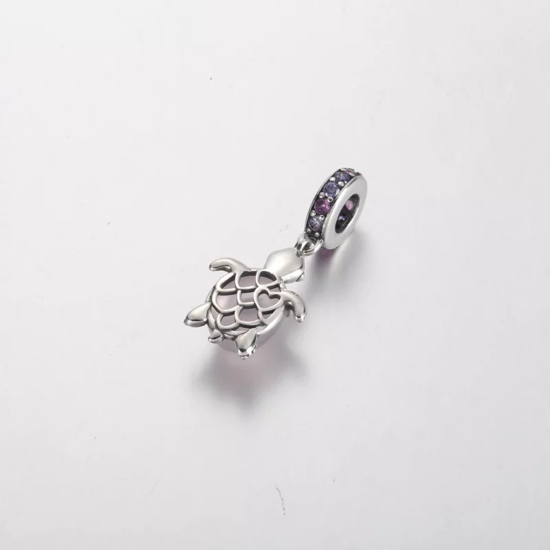 (imagen para) Charm colgante de tortuga marina rosa de cristal de Murano de Pandora - 798939C0 - Ver 3