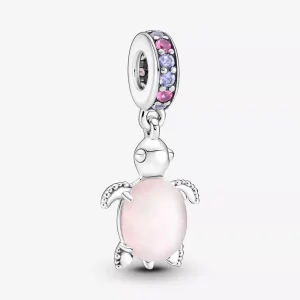 Charm colgante de tortuga marina rosa de cristal de Murano de Pandora - 798939C02 (imagen para) Charm colgante de tortuga marina rosa de cristal de Murano de Pandora - 798939C02