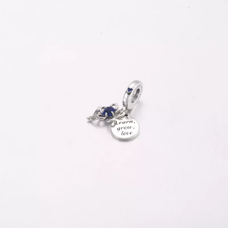 (imagen para) Charm colgante doble con flor floreciente de Pandora - 792293C01 - Ver 2