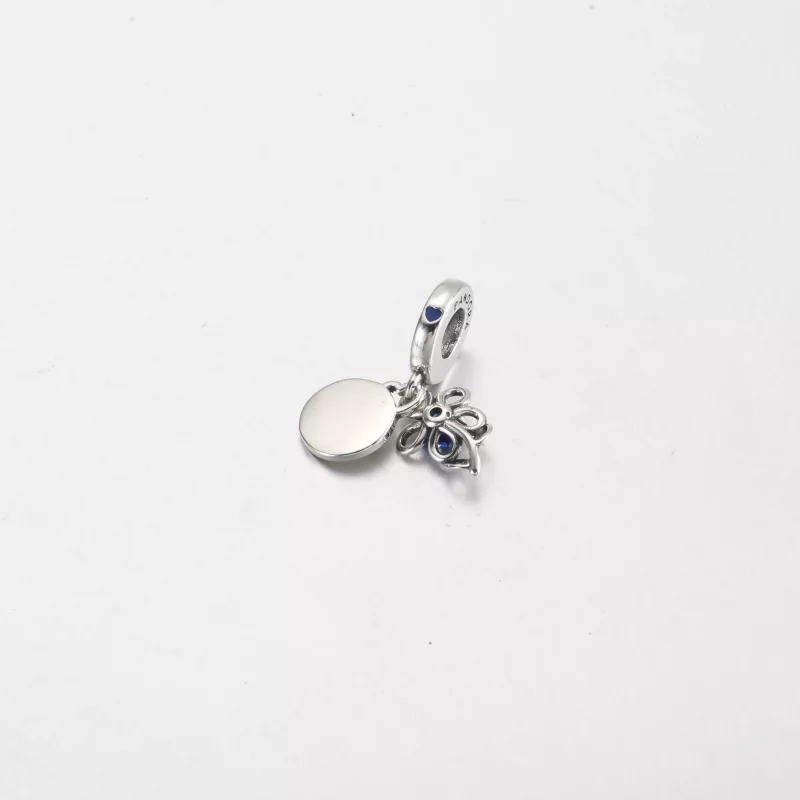 (imagen para) Charm colgante doble con flor floreciente de Pandora - 792293C01 - Ver 3