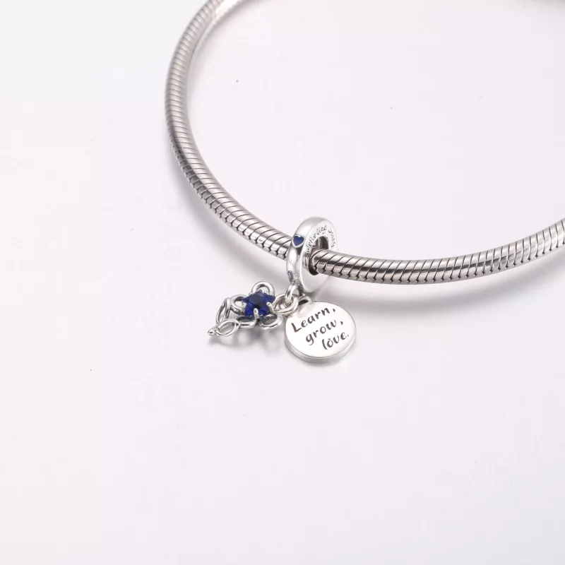 (imagen para) Charm colgante doble con flor floreciente de Pandora - 792293C01 - Ver 4