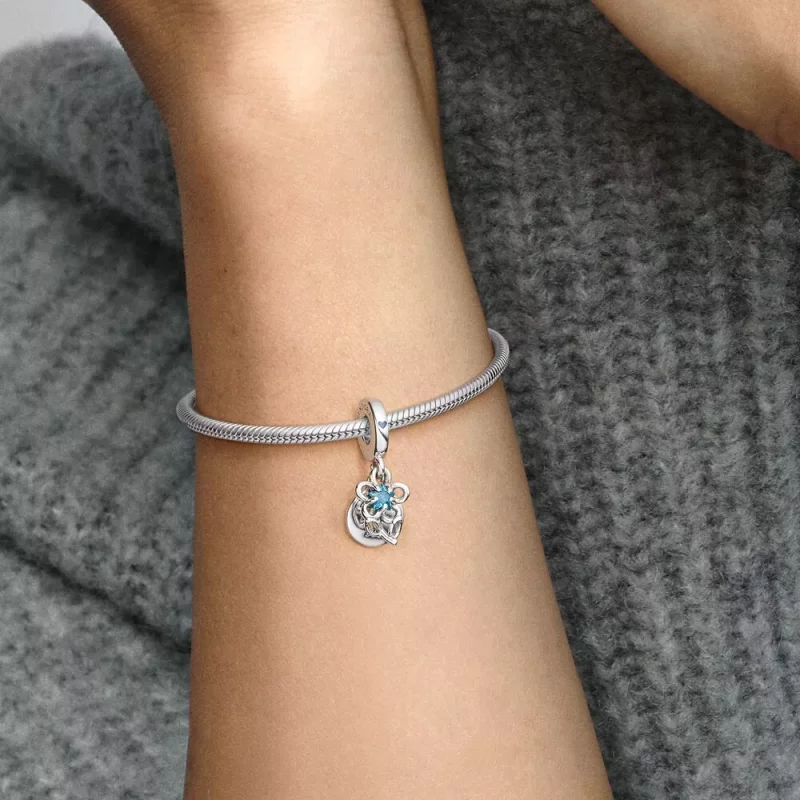 (imagen para) Charm colgante doble con flor floreciente de Pandora - 792293C01 - Ver 5