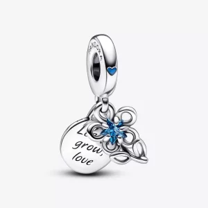 (imagen para) Charm colgante doble con flor floreciente de Pandora - 792293C01