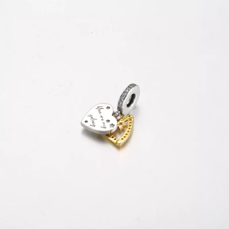 (imagen para) Charm colgante doble con forma de estrella fugaz y corazones de Pandora - 762203 - Ver 3
