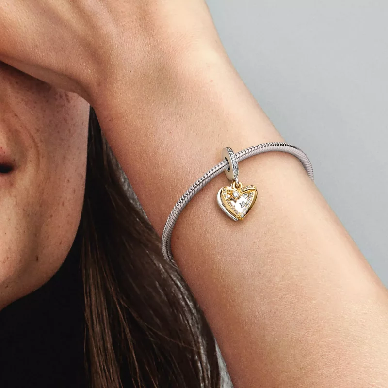 (imagen para) Charm colgante doble con forma de estrella fugaz y corazones de Pandora - 762203 - Ver 5