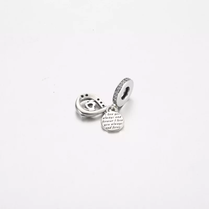 (imagen para) Charm colgante doble con pavé infinito y mamá de Pandora - 791468C01 - Ver 3