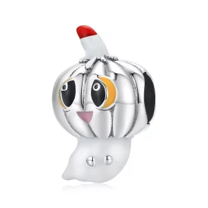 (imagen para) Charm de calabaza fantasma de plata estilo Pandora - SCC1981