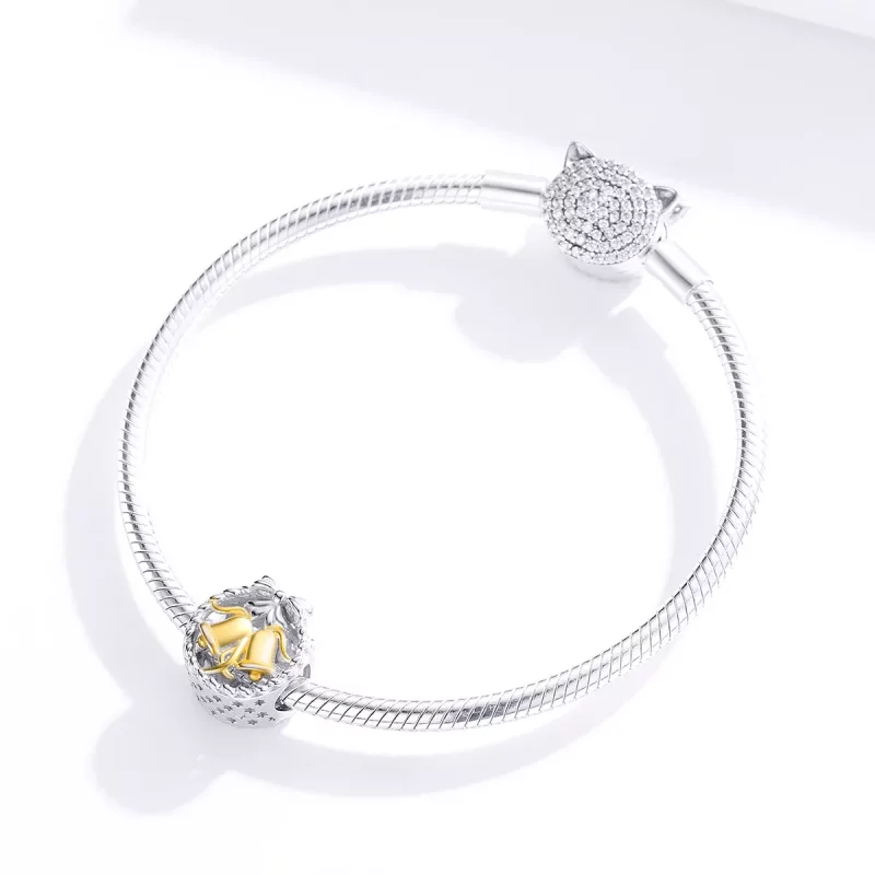 (imagen para) Charm de campana navideña de plata estilo Pandora - SCC1358 - Ver 4
