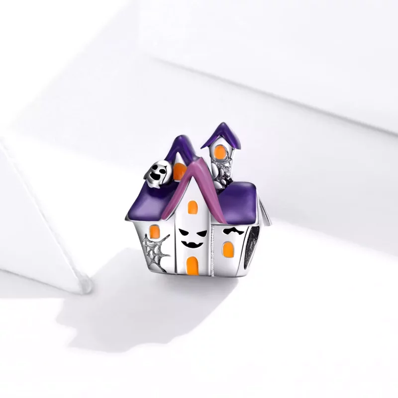 (imagen para) Charm de Casa Embrujada de Halloween de Plata Estilo Pandora - BSC324 - Ver 2