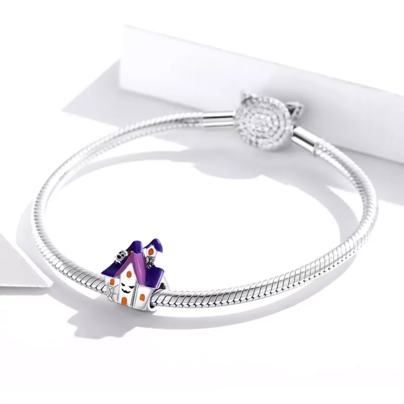 (imagen para) Charm de Casa Embrujada de Halloween de Plata Estilo Pandora - BSC324 - Ver 3