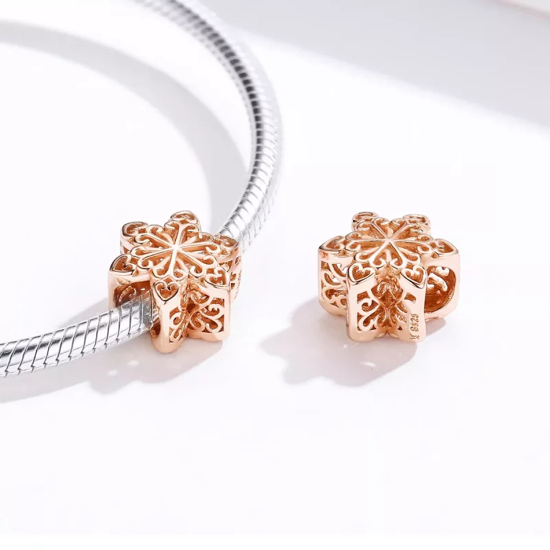 (imagen para) Charm de copos de nieve de plata estilo Pandora - SCC719-C - Ver 2