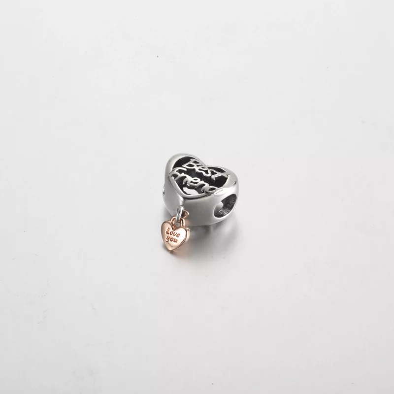 (imagen para) Charm de corazón con la frase "Te amo, mejor amiga" de Pandora - 782243C00 - Ver 2