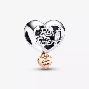 (imagen para) Charm de corazón con la frase "Te amo, mejor amiga" de Pandora - 782243C00