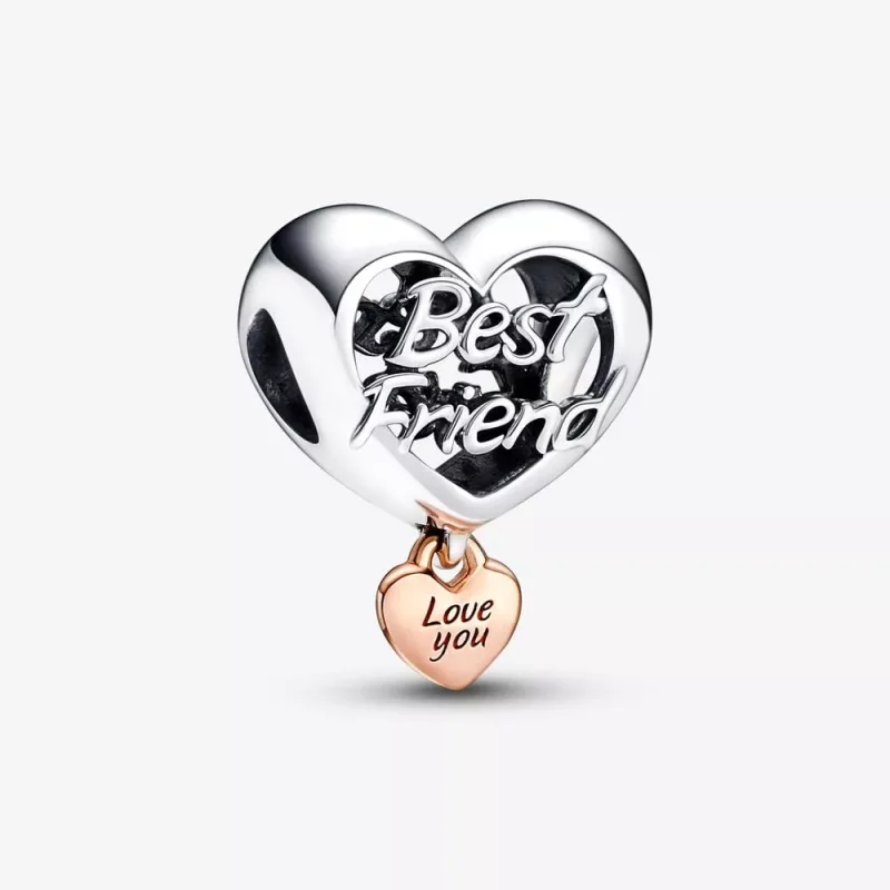 (imagen para) Charm de corazón con la frase "Te amo, mejor amiga" de Pandora - 782243C00