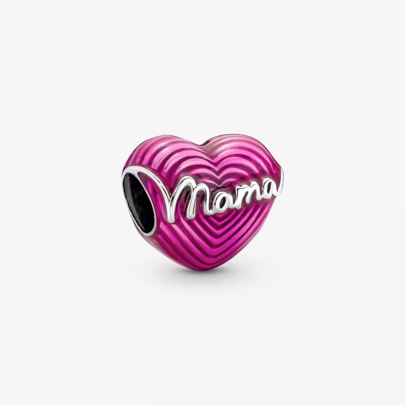 (imagen para) Charm de corazón con la palabra "Mamá radiante de amor" de Pandora - 791505C01